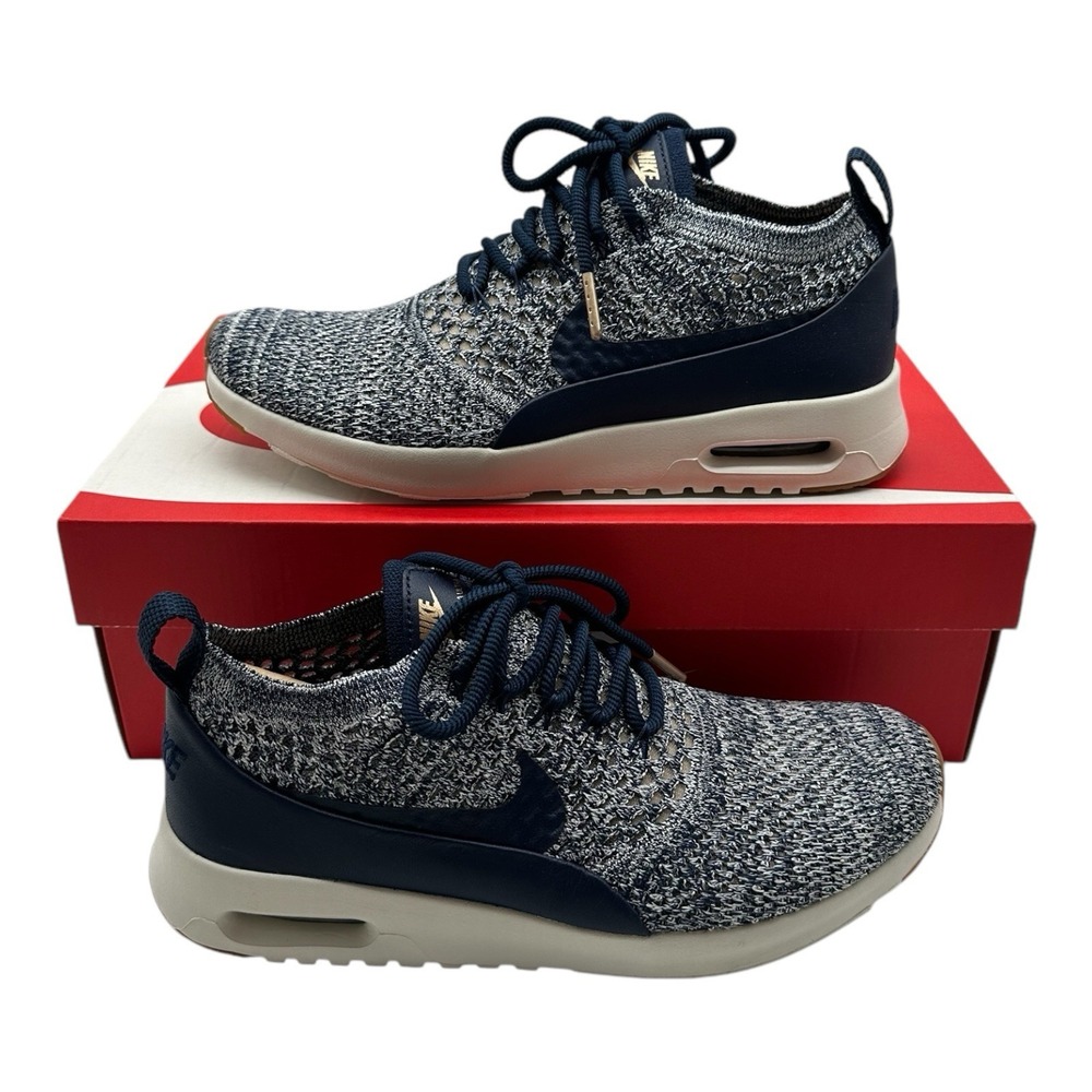 Nike Air Max‎ Thea Ultra Flyknit Shoes Womens 7.5 College Navy Blue 881175-402